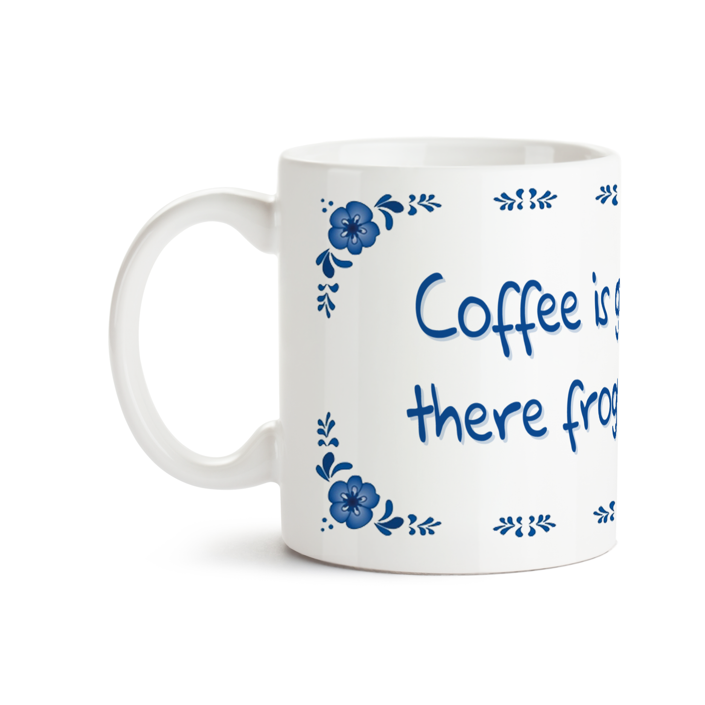 Zijaanzicht van Dutch Speakwords mok met Nederlands gezegde in Dunglish Steenkolenengels