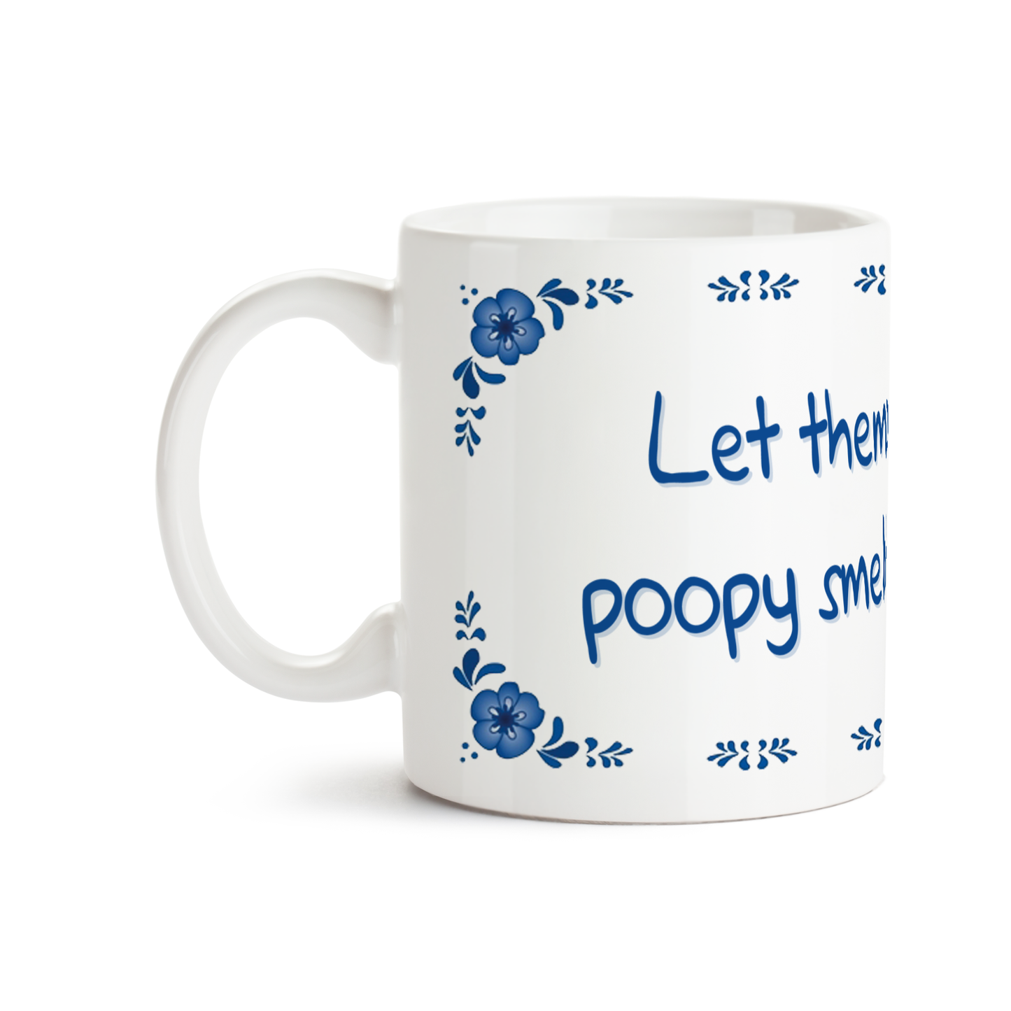 Zijaanzicht van Dutch Speakwords mok met Nederlands gezegde in Dunglish Steenkolenengels