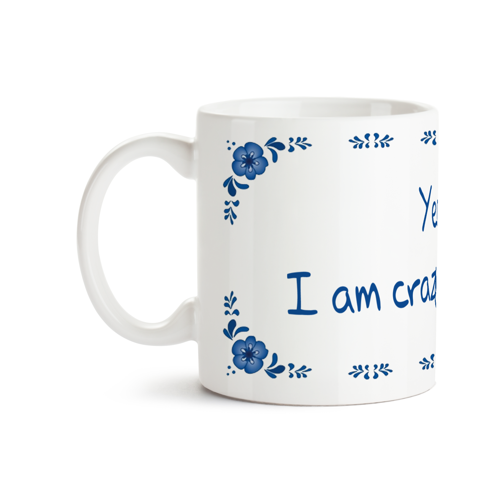 Zijaanzicht van Dutch Speakwords mok met Nederlands gezegde in Dunglish Steenkolenengels